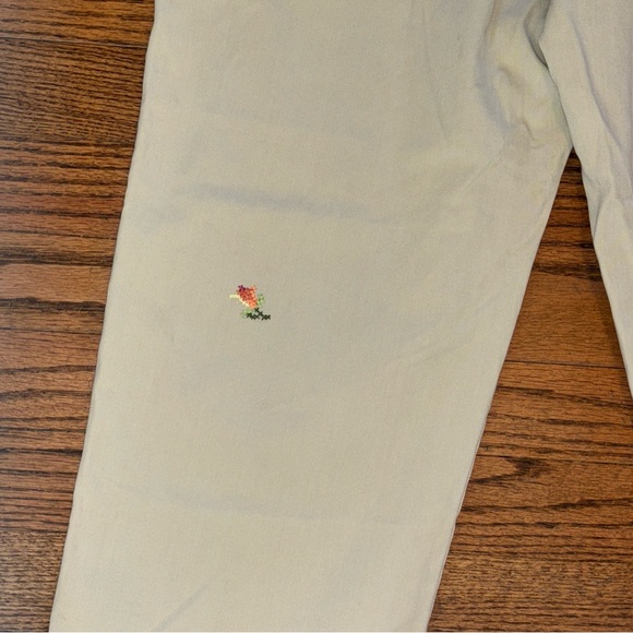 Gap‎ Khaki Y2K Bohemian Clean Cut Floral Embroidered Capri Pants Women's sz 6 - Picture 7 of 16